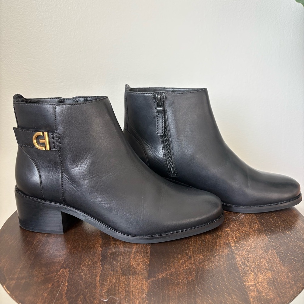 Cole Haann Holis Block Heel Leather Booties